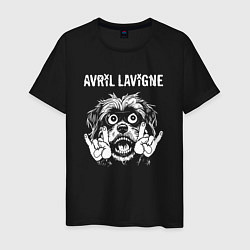 Футболка хлопковая мужская Avril Lavigne rock dog, цвет: черный