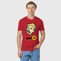 Футболка хлопковая мужская Vault boy - covid 19, цвет: красный — фото 2