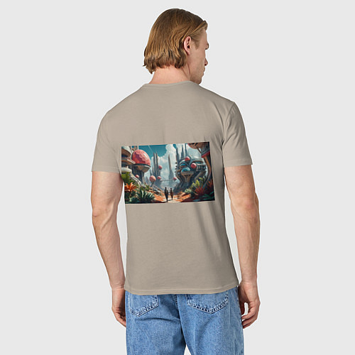 Мужская футболка Планета фантастика / Миндальный – фото 4