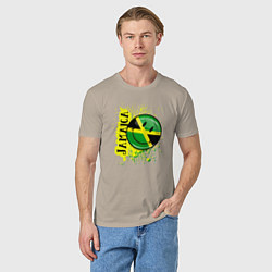 Футболка хлопковая мужская Jamaica smile, цвет: миндальный — фото 2