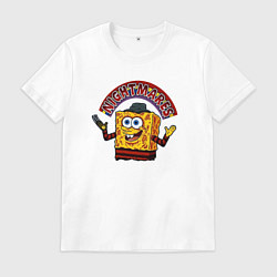 Футболка хлопковая мужская Губка Фредди - квадратные штаны Боб, цвет: белый