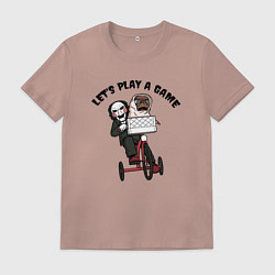 Футболка хлопковая мужская Инопланетянин - Пила, цвет: пыльно-розовый