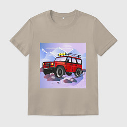 Футболка хлопковая мужская Внедорожник УАЗ Хантер, цвет: миндальный
