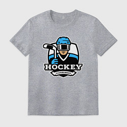Футболка хлопковая мужская Турнир по хоккею, цвет: меланж