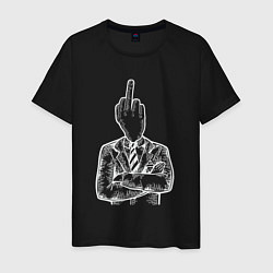 Футболка хлопковая мужская Fuck boss, цвет: черный