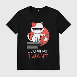 Футболка хлопковая мужская Я делаю - что хочу, цвет: черный