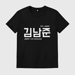 Футболка хлопковая мужская Ким Намджун bts, цвет: черный