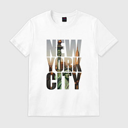 Футболка хлопковая мужская New York city big room, цвет: белый
