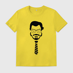 Футболка хлопковая мужская Профессор - бумажный дом, цвет: желтый