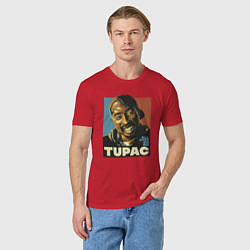 Футболка хлопковая мужская Tupac - all eyez on me, цвет: красный — фото 2