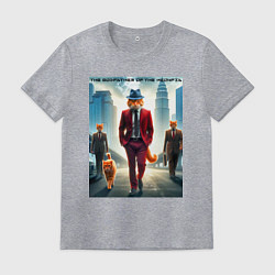 Мужская футболка Рыжий кот крёстный отец мяуфии - нейроарт