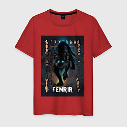 Футболка хлопковая мужская Fenrir black vinyl, цвет: красный