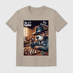 Футболка хлопковая мужская Партия в шахматы с крёстным отцом, цвет: миндальный