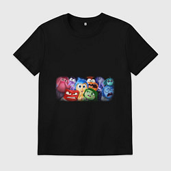 Футболка хлопковая мужская Все эмоции мультфильм головоломка, цвет: черный
