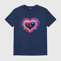 Мужская футболка Любовь космическое сердце