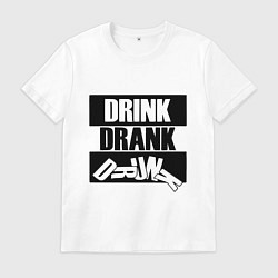 Футболка хлопковая мужская Пить выпить пьяный, цвет: белый