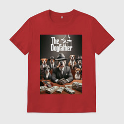 Футболка хлопковая мужская Dog Corleone and his mafia, цвет: красный