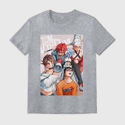 Футболка хлопковая мужская Дандадан: Кэн Такакура, цвет: меланж