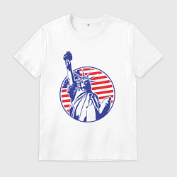 Футболка хлопковая мужская Статуя свободы - New York, цвет: белый