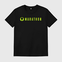 Футболка хлопковая мужская Marthon logotype, цвет: черный
