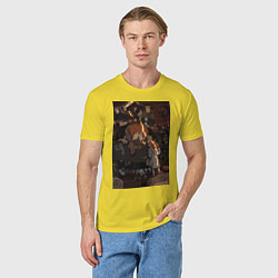 Футболка хлопковая мужская Тыква мистика, цвет: желтый — фото 2