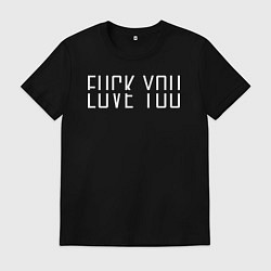 Футболка хлопковая мужская F*ck - love you, цвет: черный