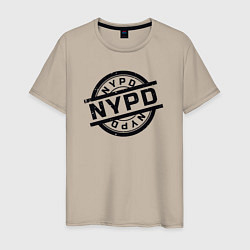 Футболка хлопковая мужская New York police, цвет: миндальный