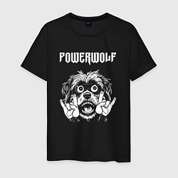 Футболка хлопковая мужская Powerwolf rock dog, цвет: черный