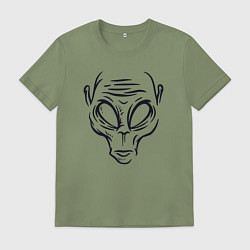 Футболка хлопковая мужская Инопланетный житель, цвет: авокадо