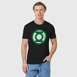 Футболка хлопковая мужская Green lantern logo, цвет: черный — фото 2