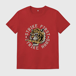 Футболка хлопковая мужская Бей первым, цвет: красный