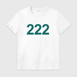 Футболка хлопковая мужская 222 - Игра в кальмара, цвет: белый