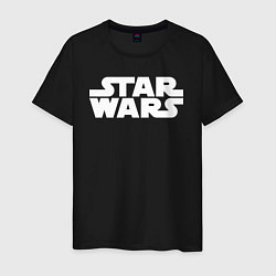 Футболка хлопковая мужская Star wars logo, цвет: черный