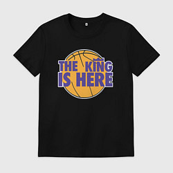 Футболка хлопковая мужская Леброн - король здесь, цвет: черный