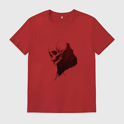 Футболка хлопковая мужская Череп с острыми клыками, цвет: красный