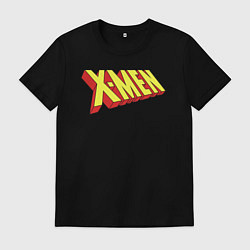 Футболка хлопковая мужская Люди икс лого, цвет: черный