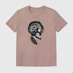 Футболка хлопковая мужская Punks skulls, цвет: пыльно-розовый