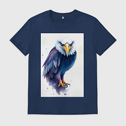 Футболка хлопковая мужская Синий орел, цвет: тёмно-синий