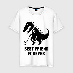 Футболка хлопковая мужская Godzilla best friend, цвет: белый