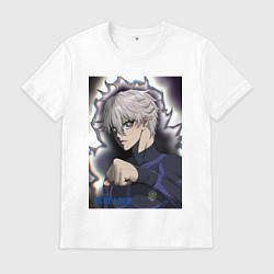 Футболка хлопковая мужская Сейширо Наги - Синяя тюрьма: Блю Лок, цвет: белый