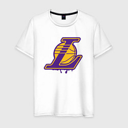 Футболка хлопковая мужская Lakers team, цвет: белый