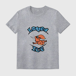 Футболка хлопковая мужская Любил лёд, цвет: меланж