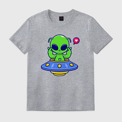 Футболка хлопковая мужская Love alien, цвет: меланж