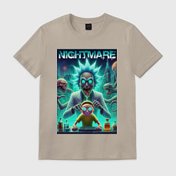 Футболка хлопковая мужская Morty Smiths nightmare - neon glow, цвет: миндальный