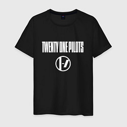 Футболка хлопковая мужская Twenty one pilots - logo, цвет: черный