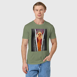 Футболка хлопковая мужская Horns, цвет: авокадо — фото 2