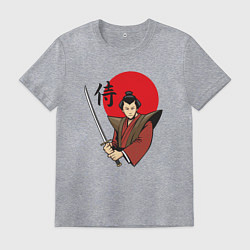 Футболка хлопковая мужская Гордый самурай, цвет: меланж