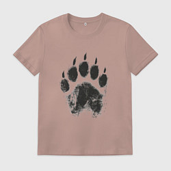 Футболка хлопковая мужская Медвежий след, цвет: пыльно-розовый