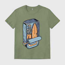 Футболка хлопковая мужская Серфер в консерве, цвет: авокадо