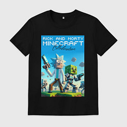 Мужская футболка Rick and Morty Minecraft - collaboration